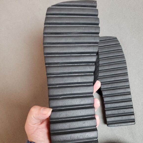 Rare Y2K Square Toe Black Diesel 8 Women or 6 Men Flip Flop Sandle Vtg Beach - Picture 2 of 13